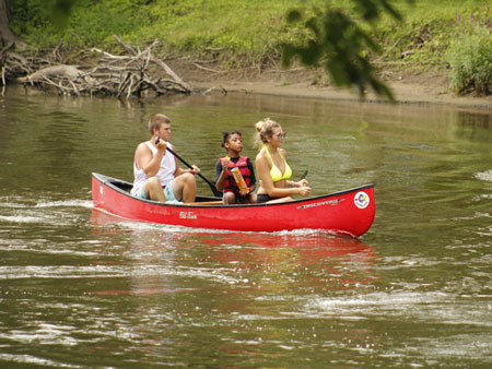 People Canoeing Kayaking at riverside rentals winamac indiana
